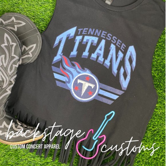 Backstage Customs Tops - 🔴CLOSE OUT: Tennessee Titans Fringe Muscle Tank